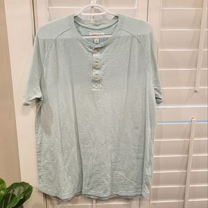 3/$12 Goodthreads Men's Button Henley Seafoam Green L